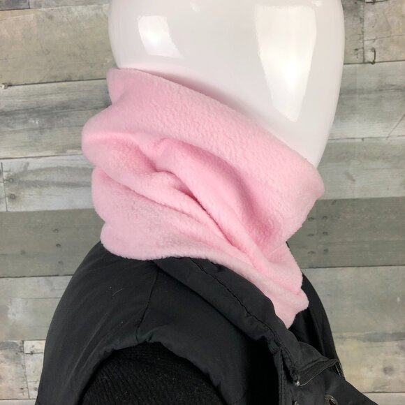 light pink neck gaiter neck warmer fleece Scarf Tube Earmuff Gator Cowl Turtle - Picture 2 of 9